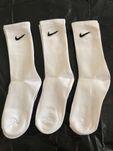 6 par skarpet Nike z czystego bawełny. Białe, długie, Rozmiar L