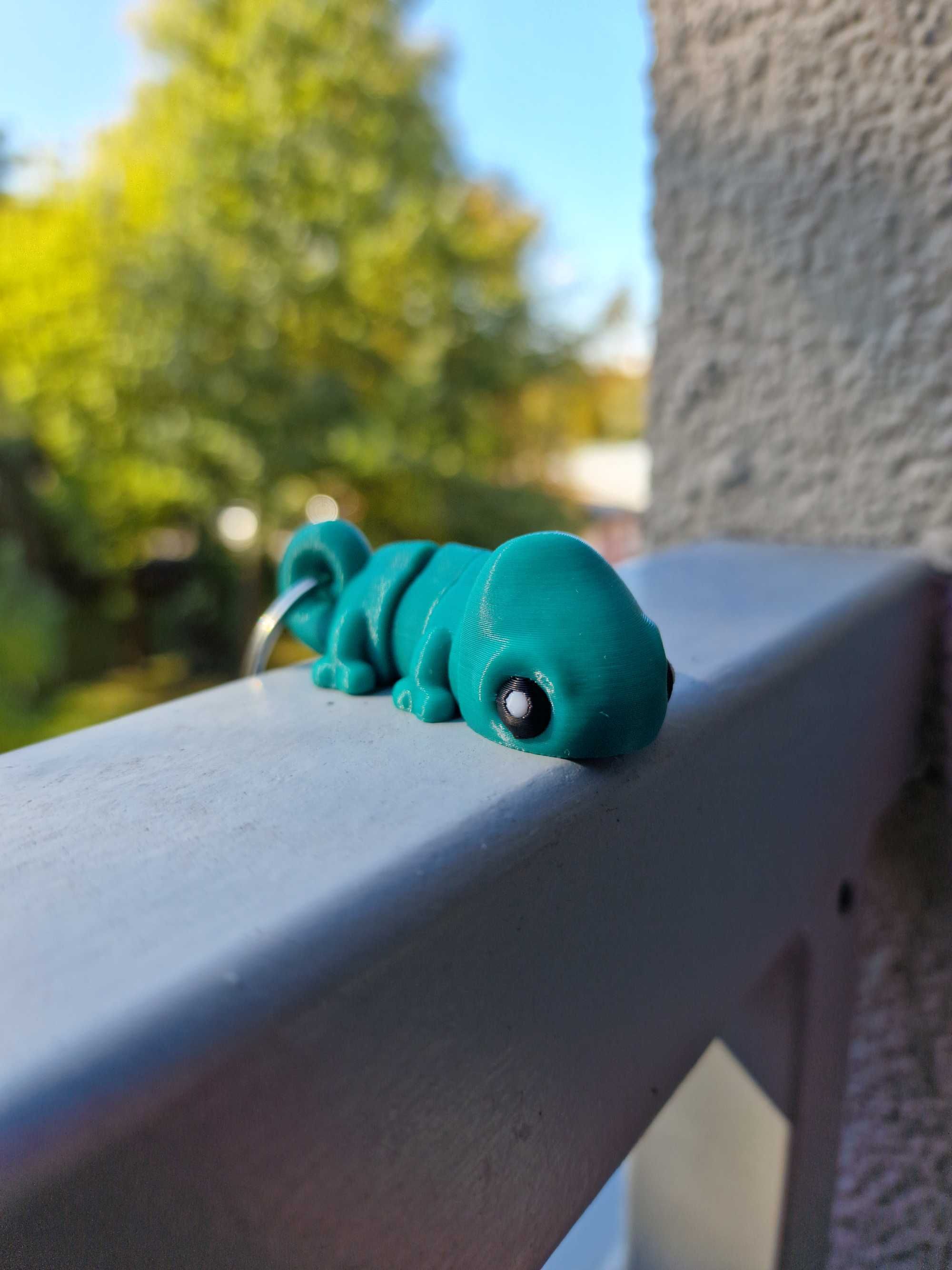 Breloczek w kształcie kameleona, cudny kameleon 3D