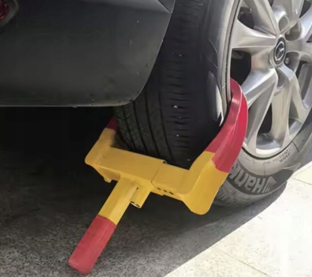 Blokada na koło antykradzieżowa, auto osobowe, przyczepka kamper