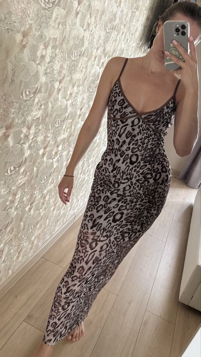 Платье леопардовое