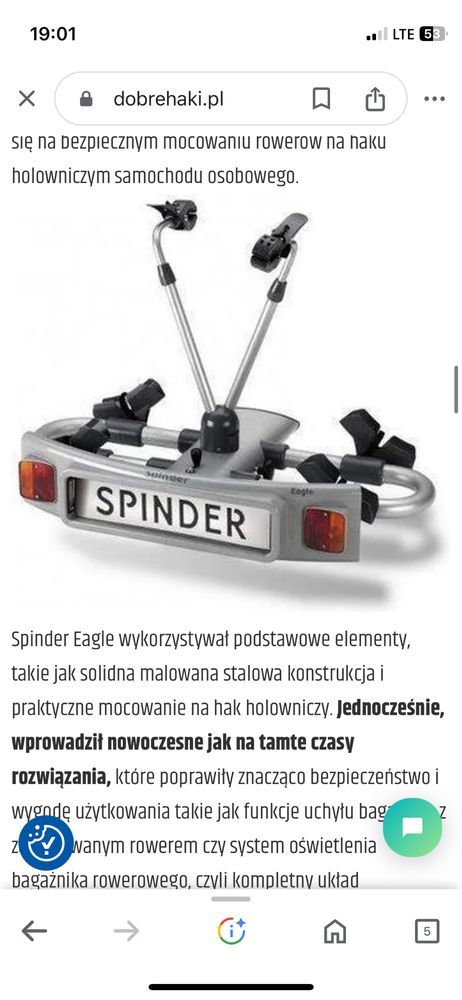 Bagażnik Rowerowy Spinder Holenderski