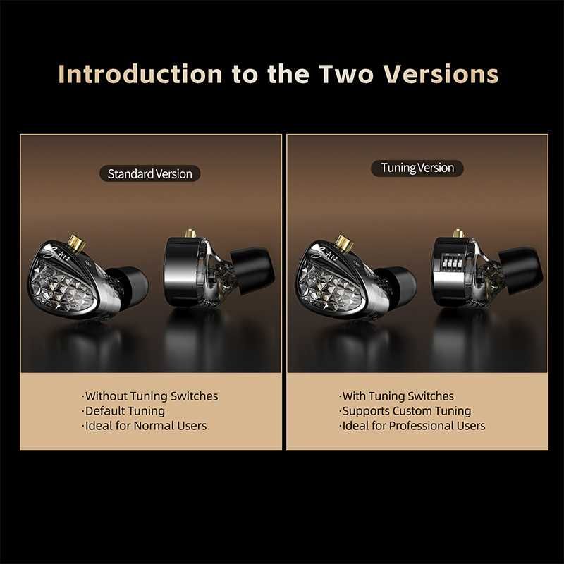 ⇒ KZ ZA12 (Tuning version, mic) - гибридные IEM's наушники (2DD+4BA)