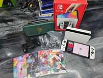 Nintendo Switch OLED + pokrowiec + 4 gry + Gwar 12 mc SKLEP ZAMIANA