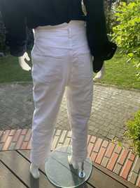 Białe spodnie z wysokim stanem H&M