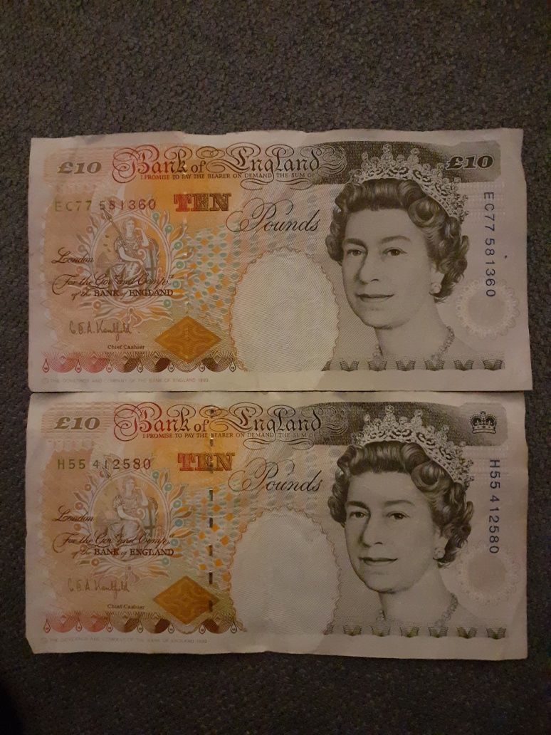Banknot 10 funtów 1992 r. 1993 r.