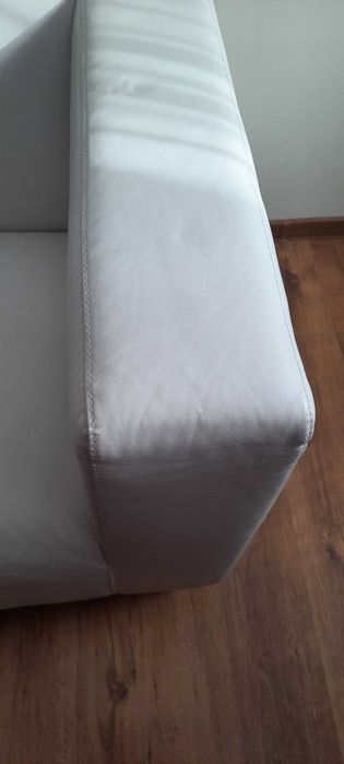 Kanapa sofa Ikea biała skóra