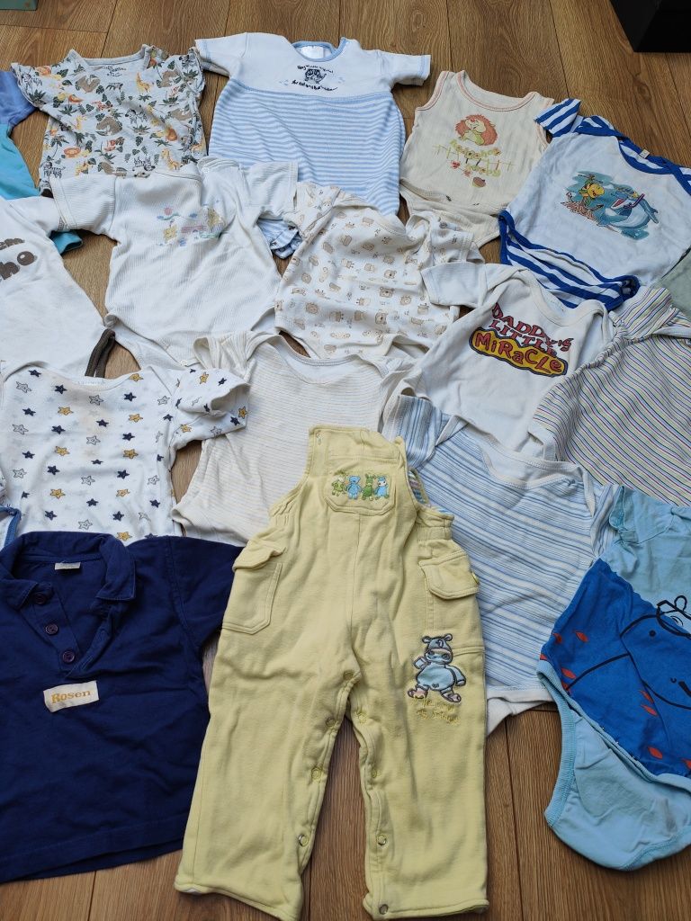 Paka ubrań body z krótkim rękawem r.74-80