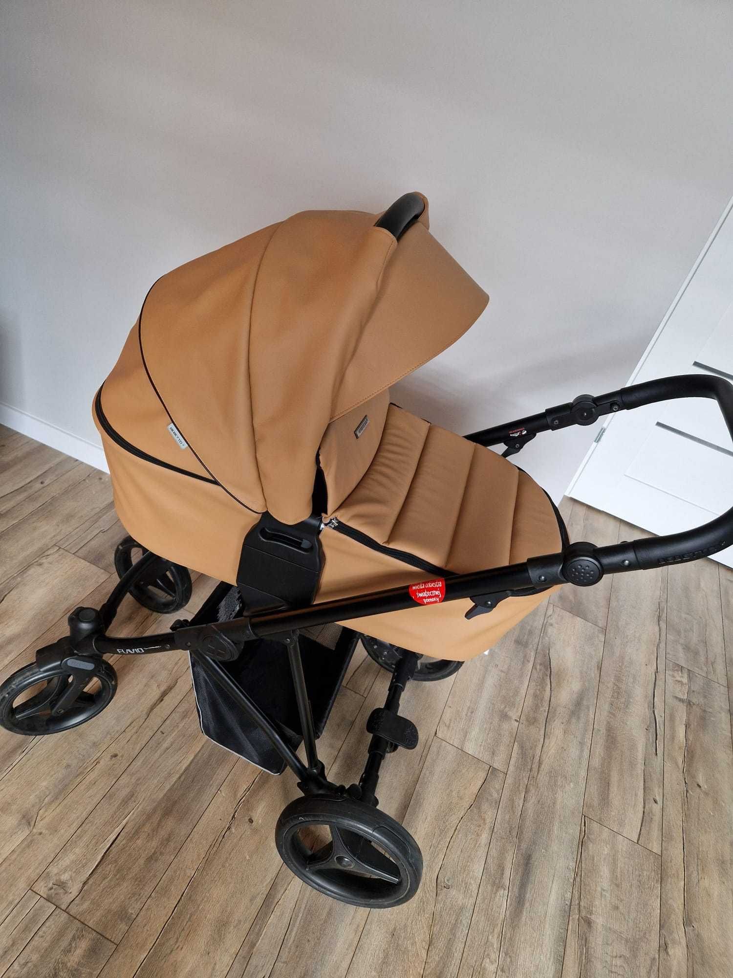 Wózek Bebetto Flavio 2w1 PRO, super STAN, spacerówka, adaptery