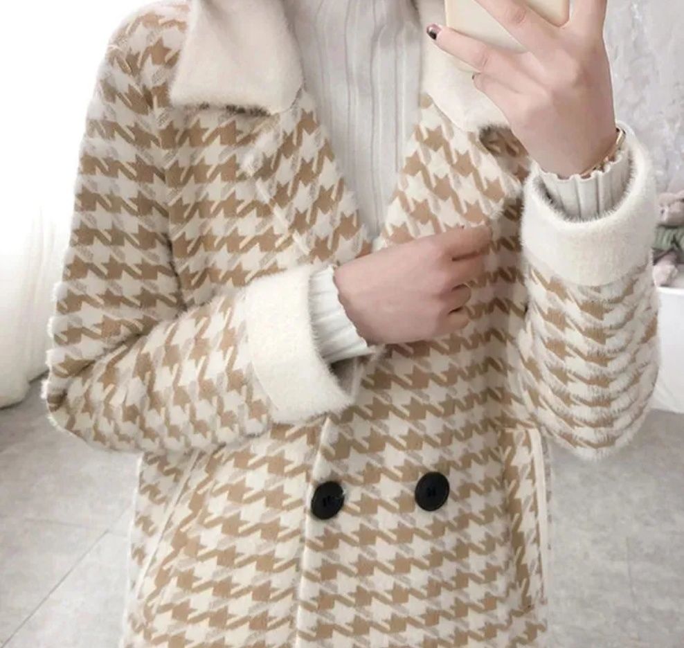 Płaszcz wiosenny alpaka biało-beżowy nowy prosty elegancki