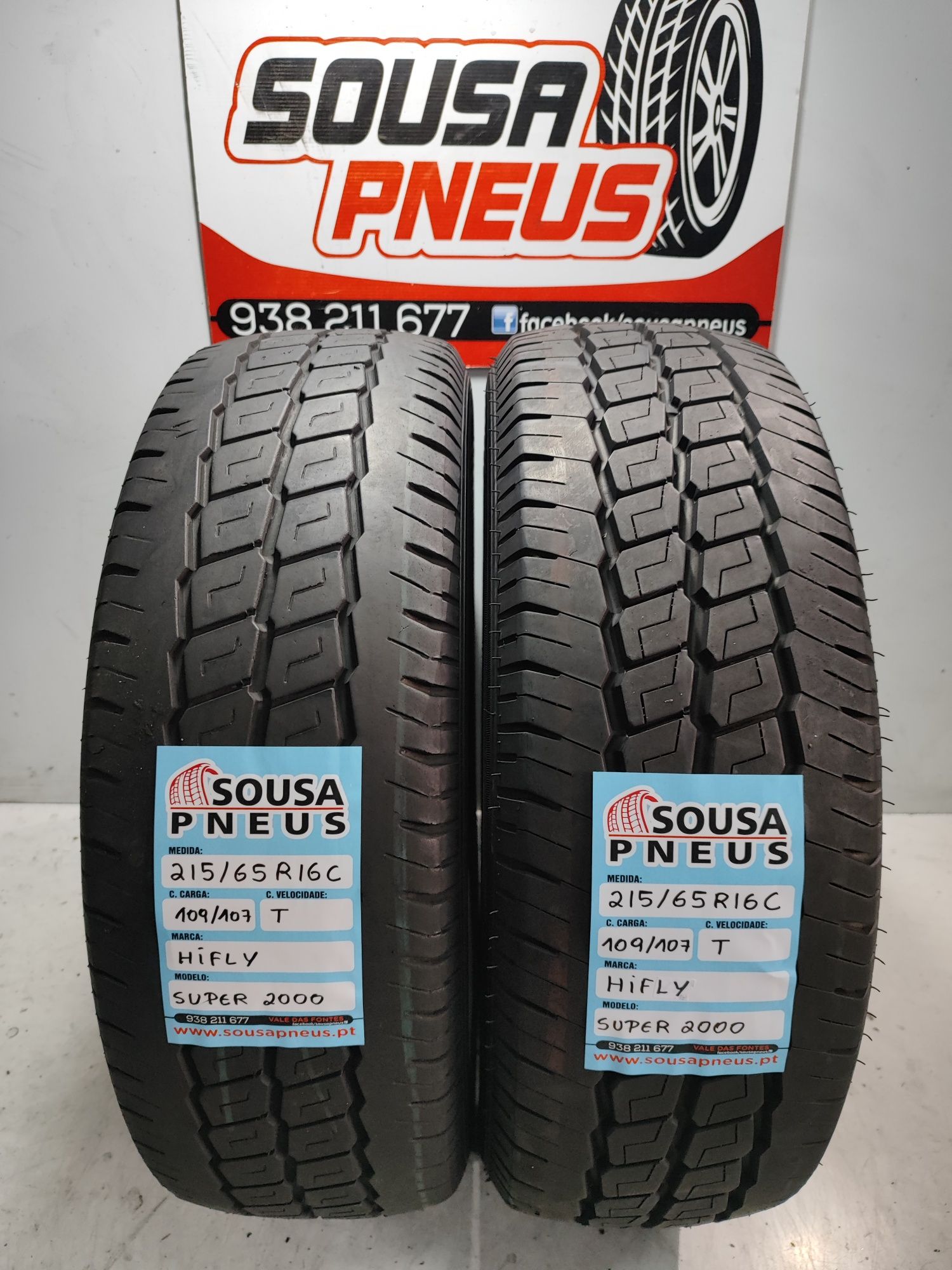 2 pneus semi novos hifly 215/65R16C Oferta dos Portes