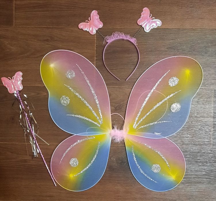 Крила Бабочки, набір Метелика рожеві, блакитні, жовті, білі, лілові