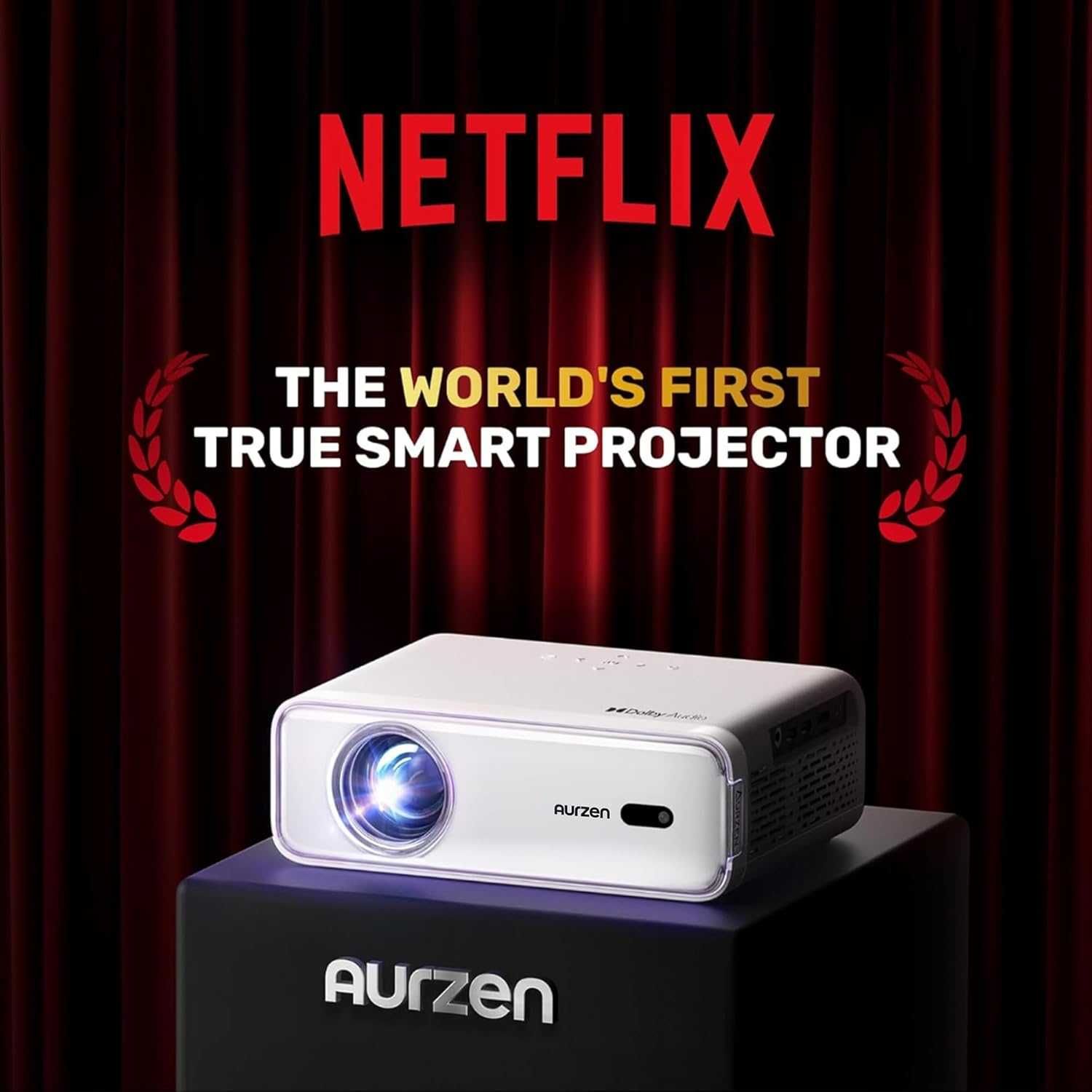 Inteligentny Projektor 4k Autofokus Wifi Bluetoth Smart TV DoIby Audio