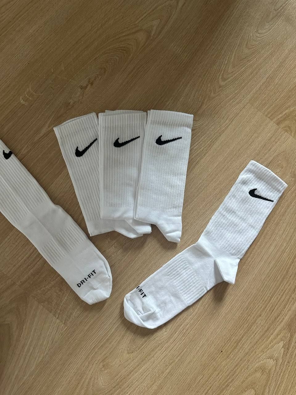 Nike Wysokie Białe Skarpety 39-42 Dri-Fit 3 pary