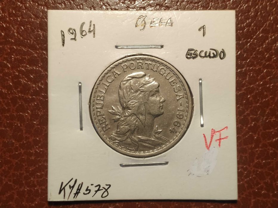 330 Portugal - moeda de 1 escudo de 1964 (alpaca)