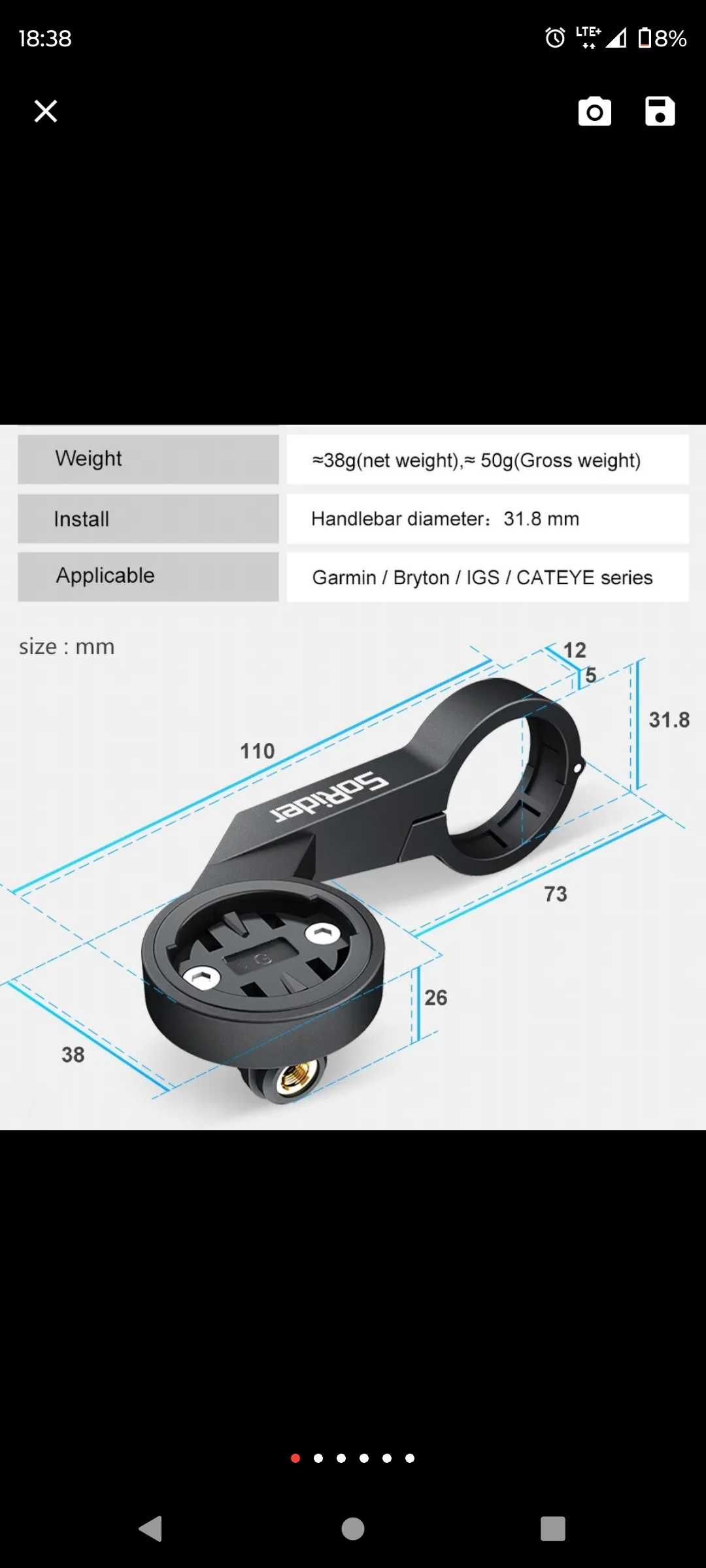 SoRider uchwyt na rower z mocowaniem na lampkę