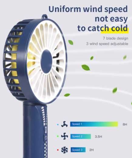 Kaome WIATRAK 2000mAh powerbank lusterko stojak