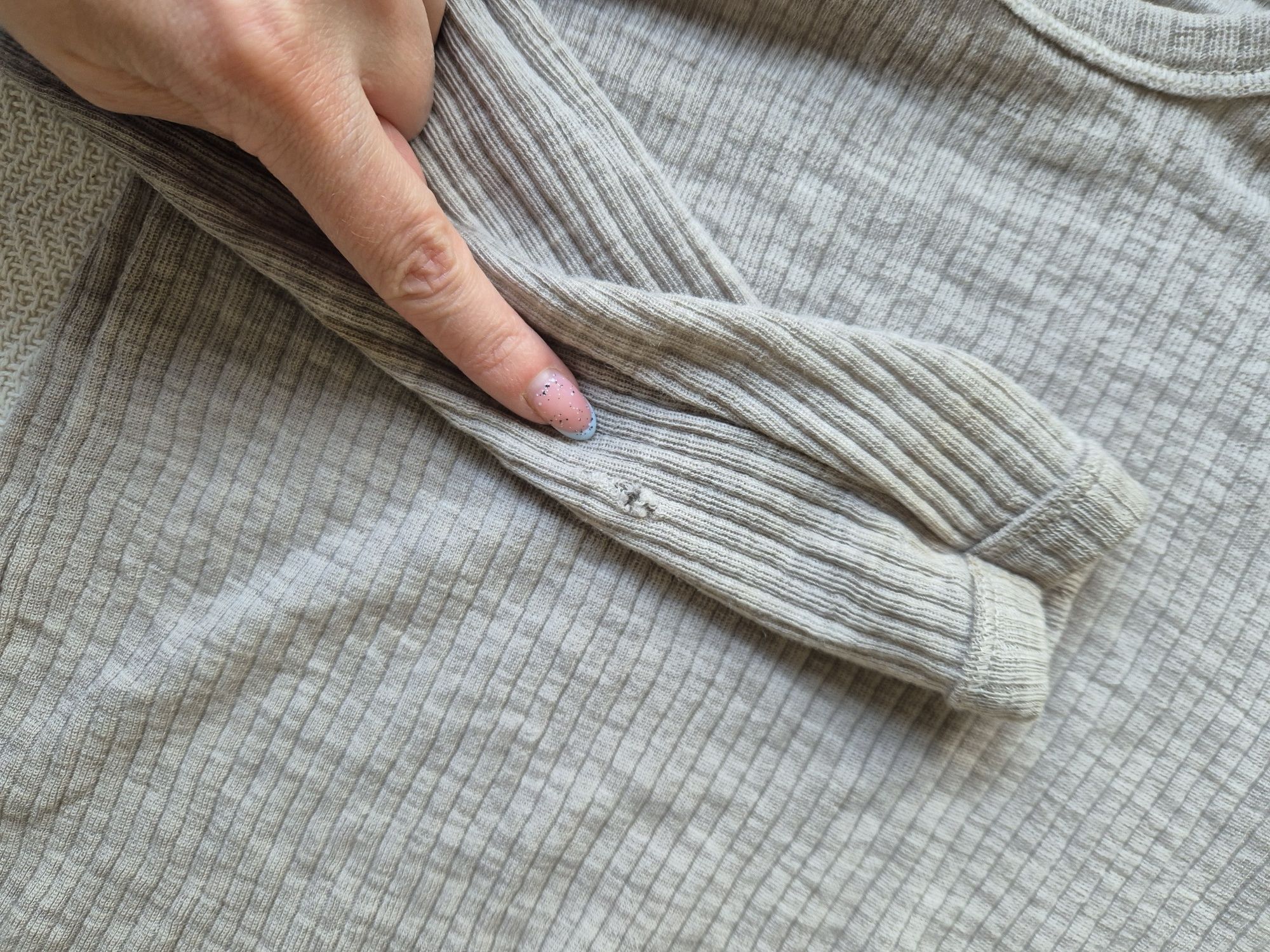 Merino bluzka długi rękaw 104-110 beżowa
