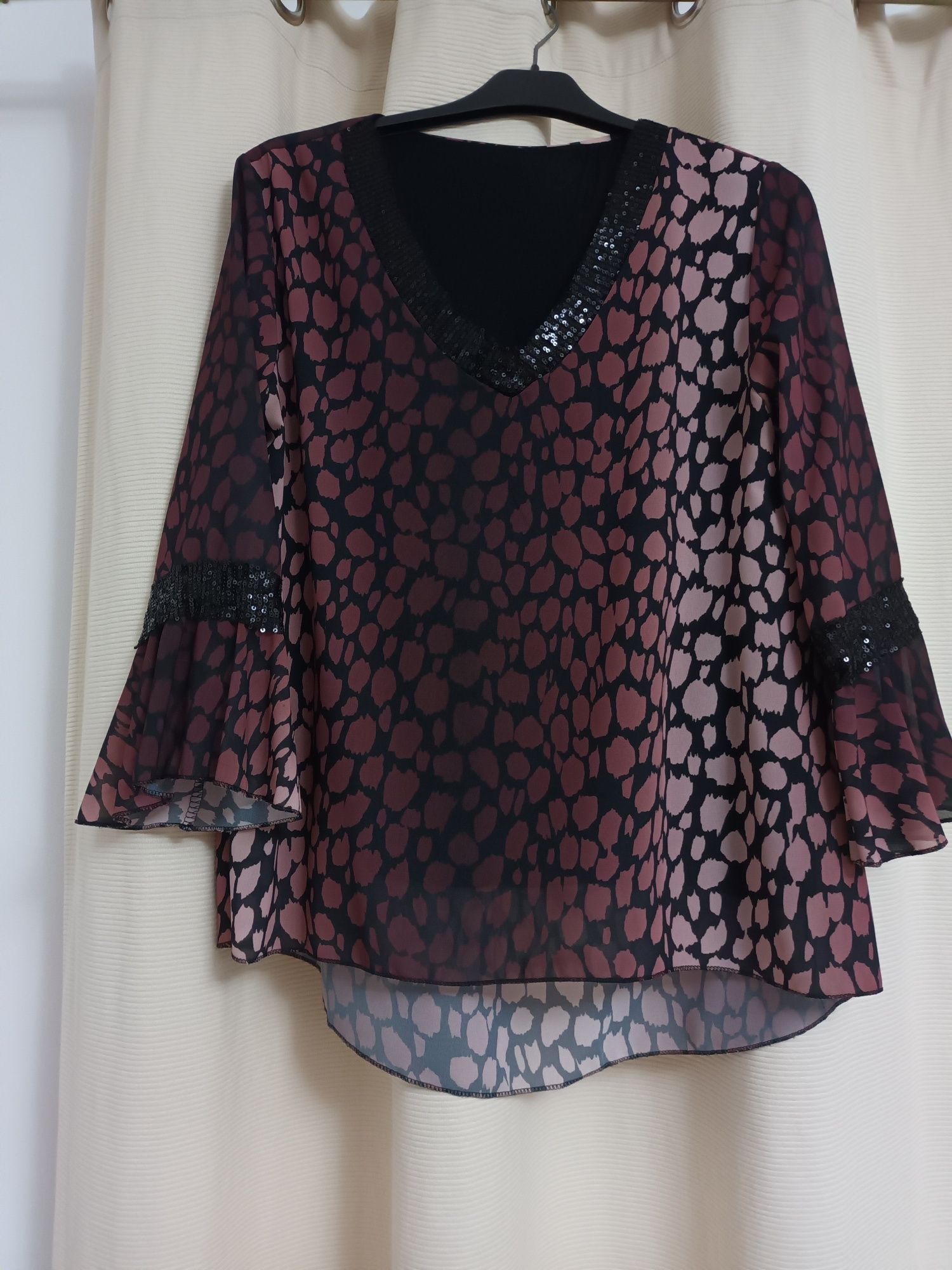 Blusa de Seda , padrão tigresa - Tamanho L