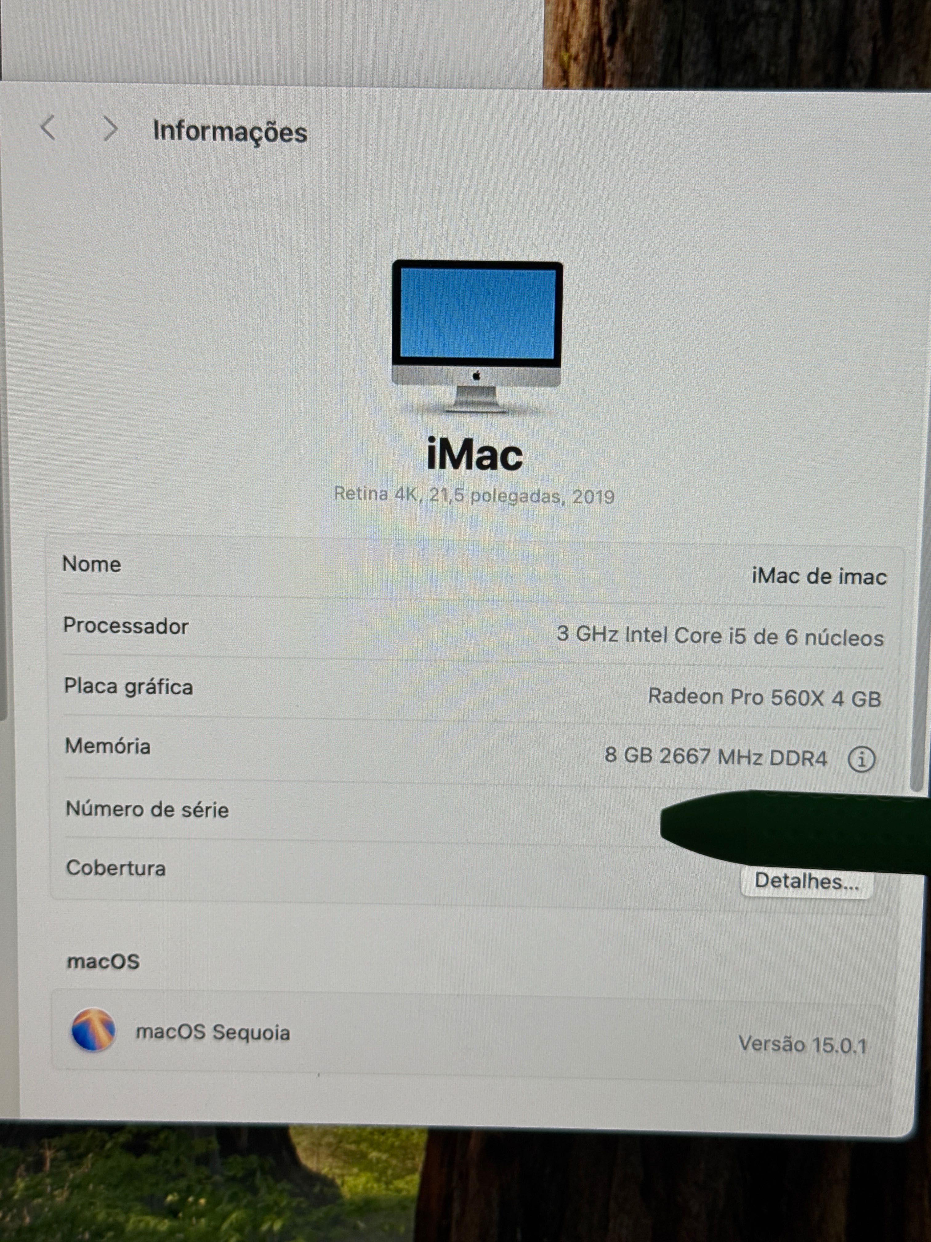 iMac 21,5 polegadas 2019