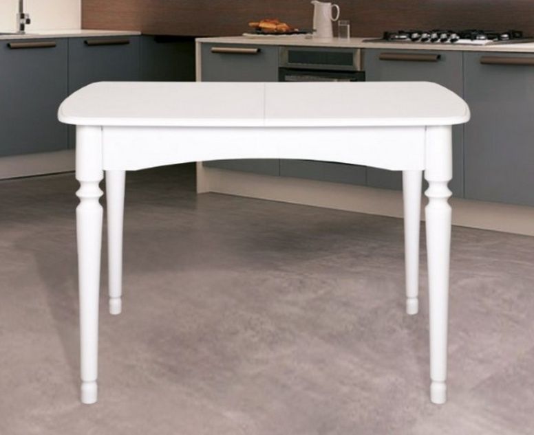 Стол обеденный раскладной белый