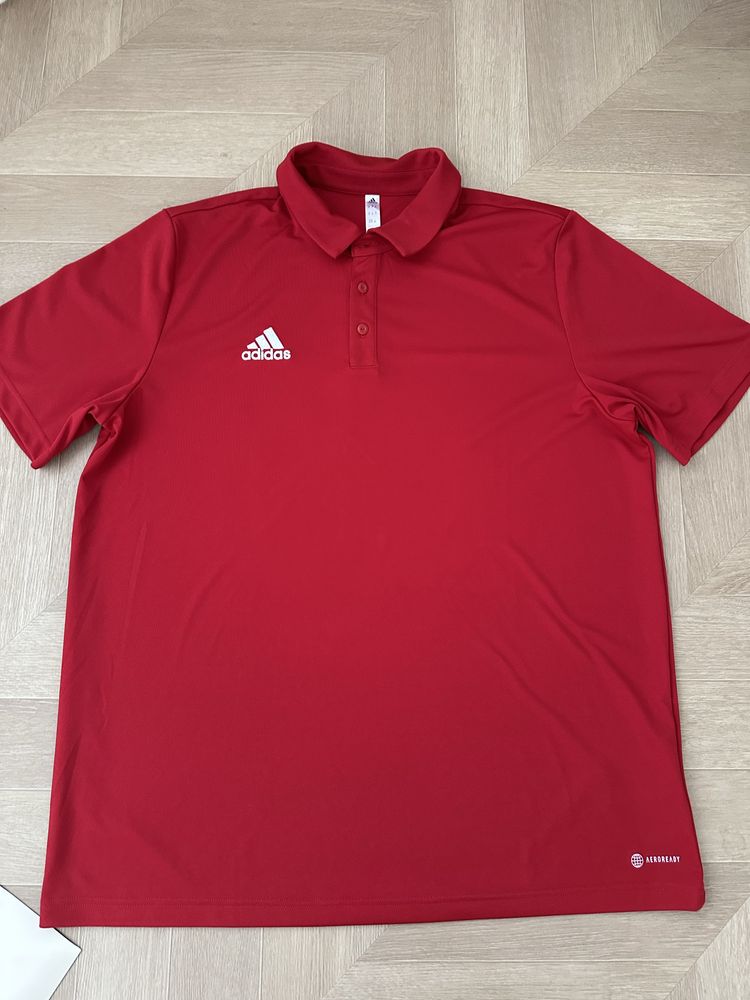Czerwona koszulka z kolnierzykiem polo Adidas rozmiar XL męska