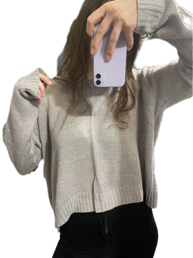 Sweter oversize szary