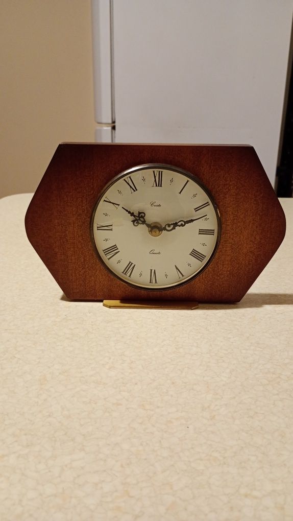 Zegar drewniany mosiężny 22 cm długość