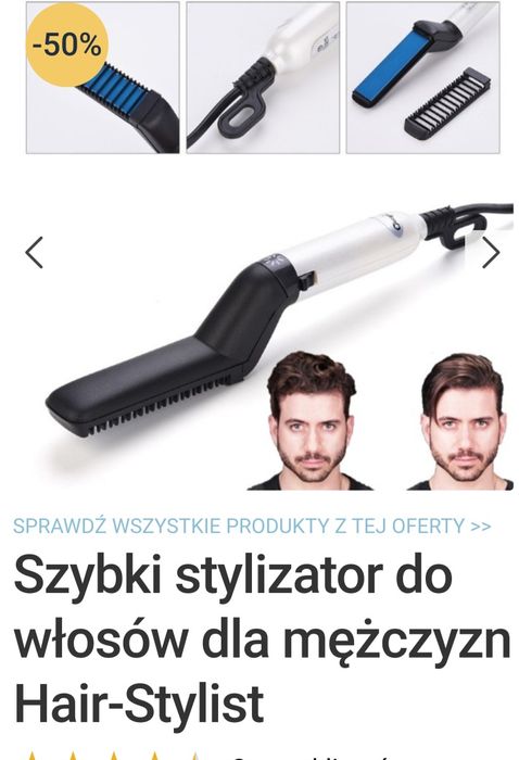 Stylizator, prostownica do męskich włosów.