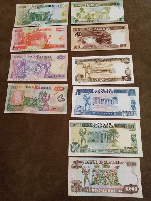 ZAMBIA 10 NOTAS NOVAS - NÃO CIRCULADAS conforme foto. em 3 Séries