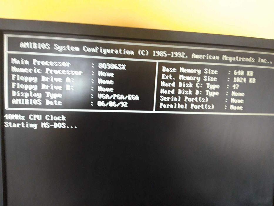 Płyta główna 386 z procesorem INTEL 386SX-40 PCChips M396F