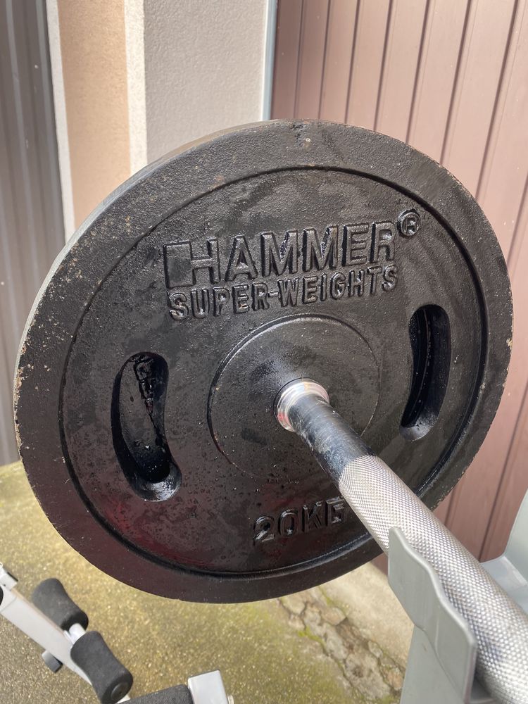Siłownia domowa-obciążenie żeliwne Hammer 115Kg-lawki-hantle