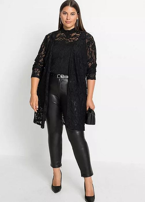 B.P.C narzutka czarna dłuższa koronkowa ^36/38