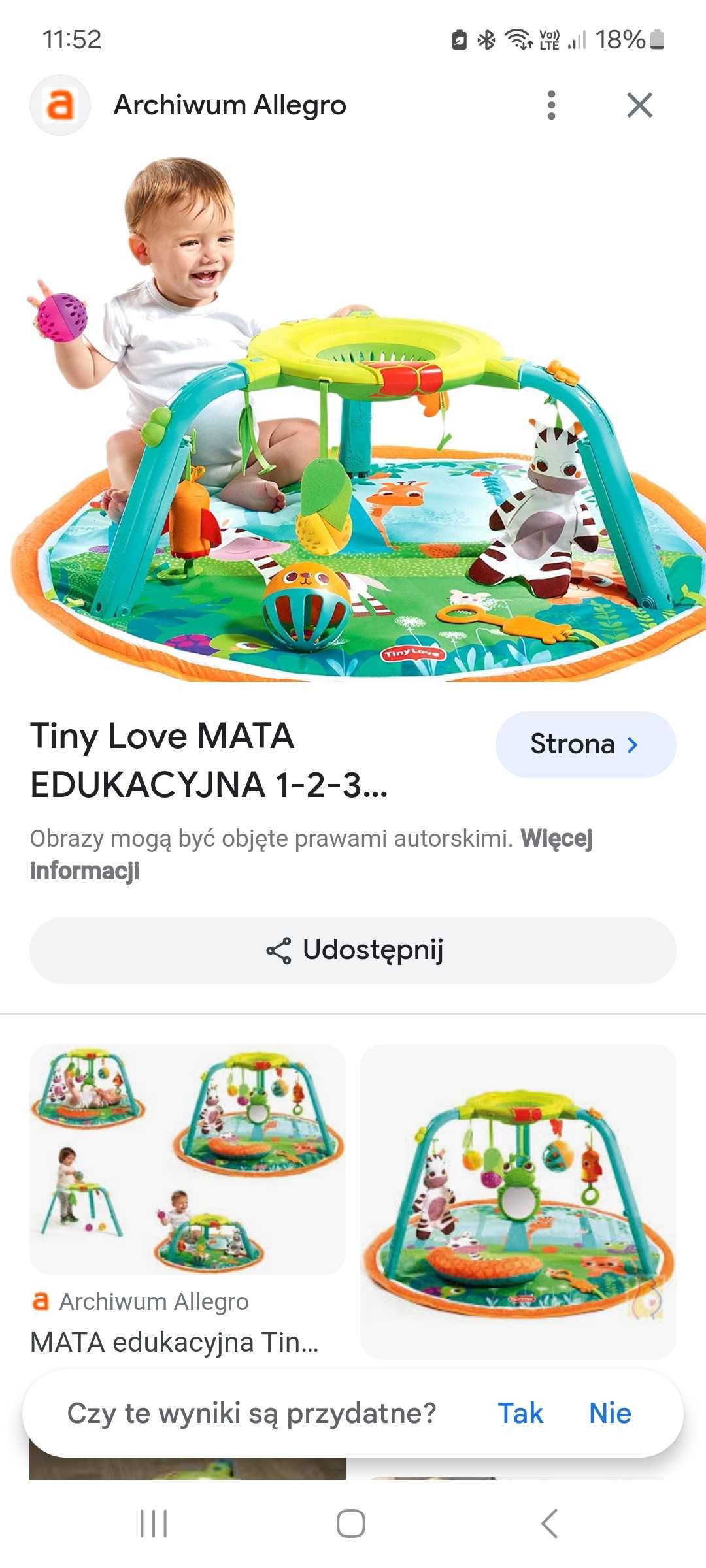 Mata edukacyjna niemowlęca 3w1 tiny love  ze światełkami i muzyką