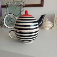 2w1 dzbanek i filiżanka Whittard ceramiczny czajnik zaparzacz vintage