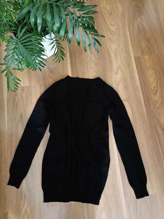 Zara sweterek 100% kaszmir czarny kardigan rozpinany basic minimalizm