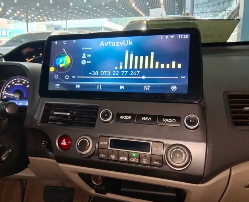 Android 14 HONDA Civic GPS USB Tesla Сивик 2 дин din CarPlay Магнитола