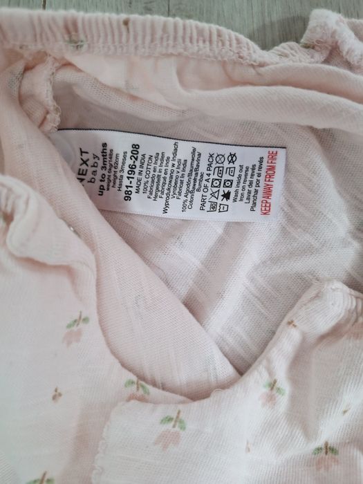 Rampersy body piżamka 62 next dziewczynka