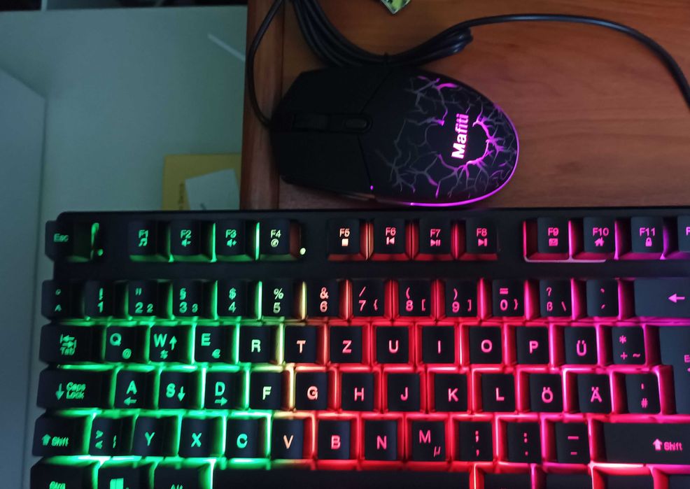 CONJUNTO Teclado Rato Mafiti Rgb Com Fio