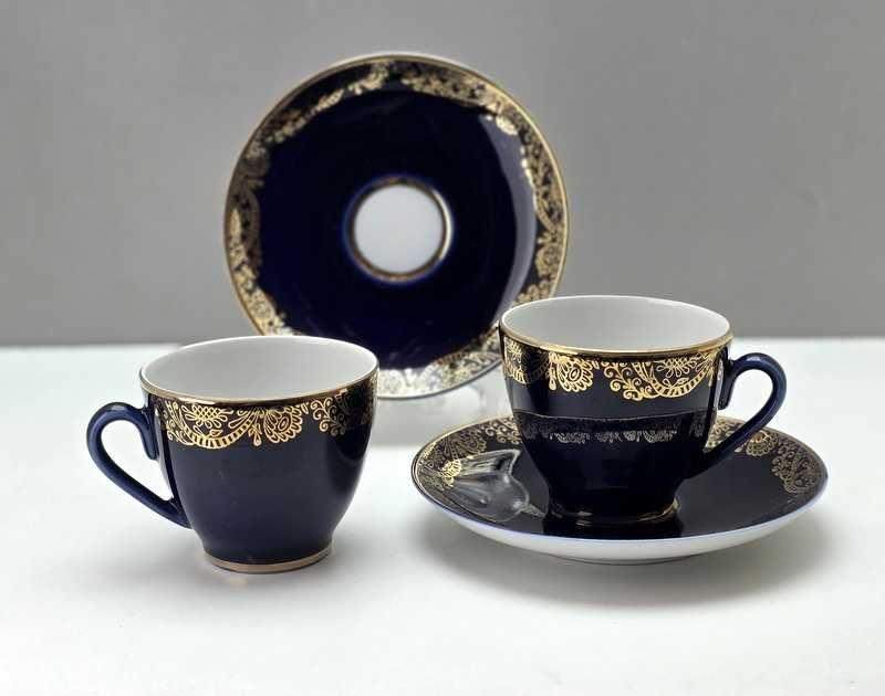 Łomonosow - Komplet filiżanek do kawy tête-à-tête - lata 90-te