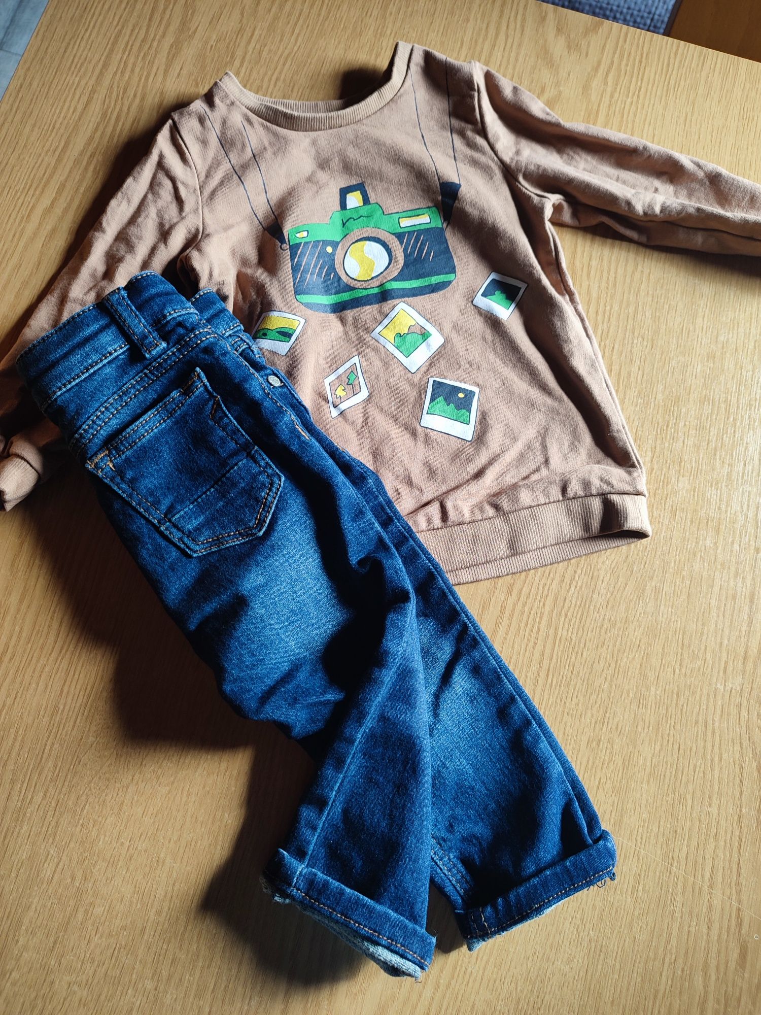 Bluza spodnie jeansowe rurki r. 80/86 chłopięce