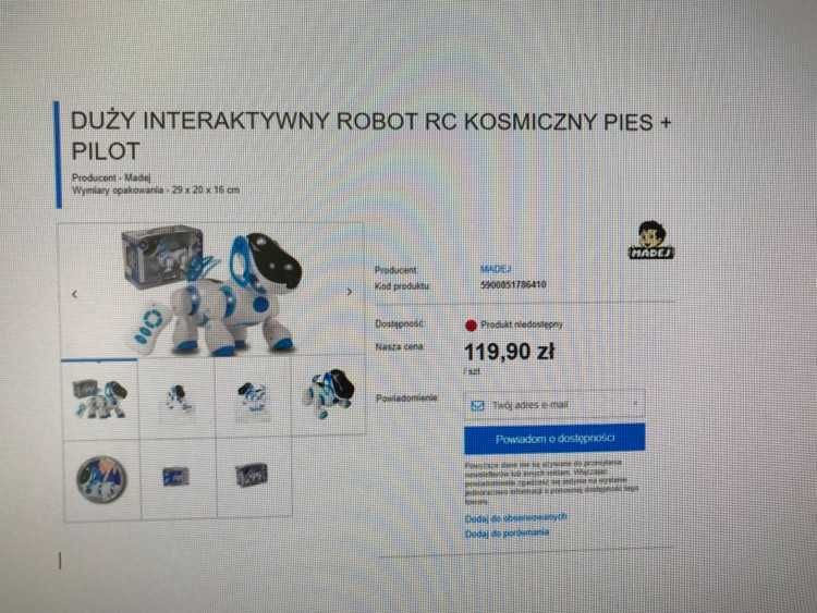 interaktywny piesek kosmiczny