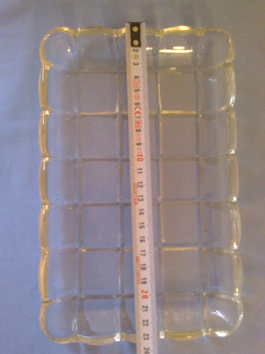 wazon i taca szklana szklo krysztalowe lata 30.