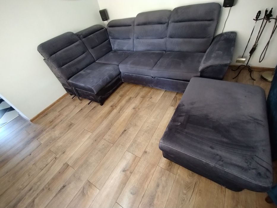 Duży wygodny narożnik Agata meble z regulowanymi zagłówkami 240x230