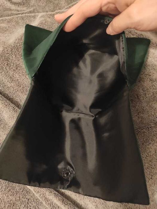 Nowa kopertówka butelkowa zieleń folkbowy wzór, kwiaty