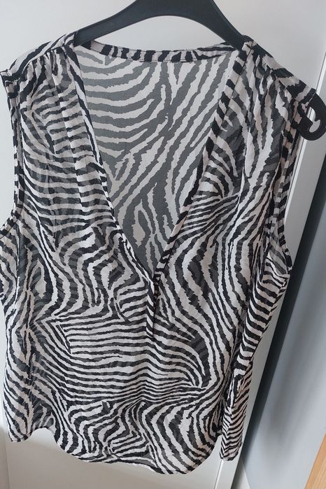 Koszula bluzka mgiełka zebra zwierzęce wzory L, XL oversize