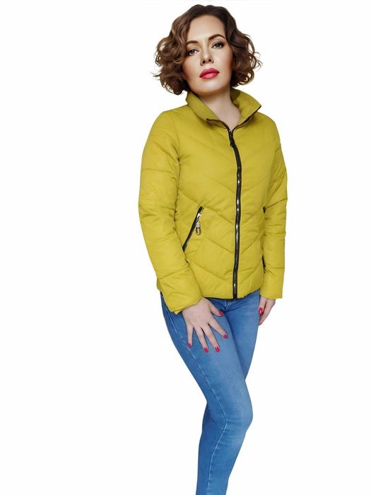 NOWA kurtka wiosenna damska kurtka PRZEJŚCIOWA MUSZTARDOWA ŻÓŁTA M 38