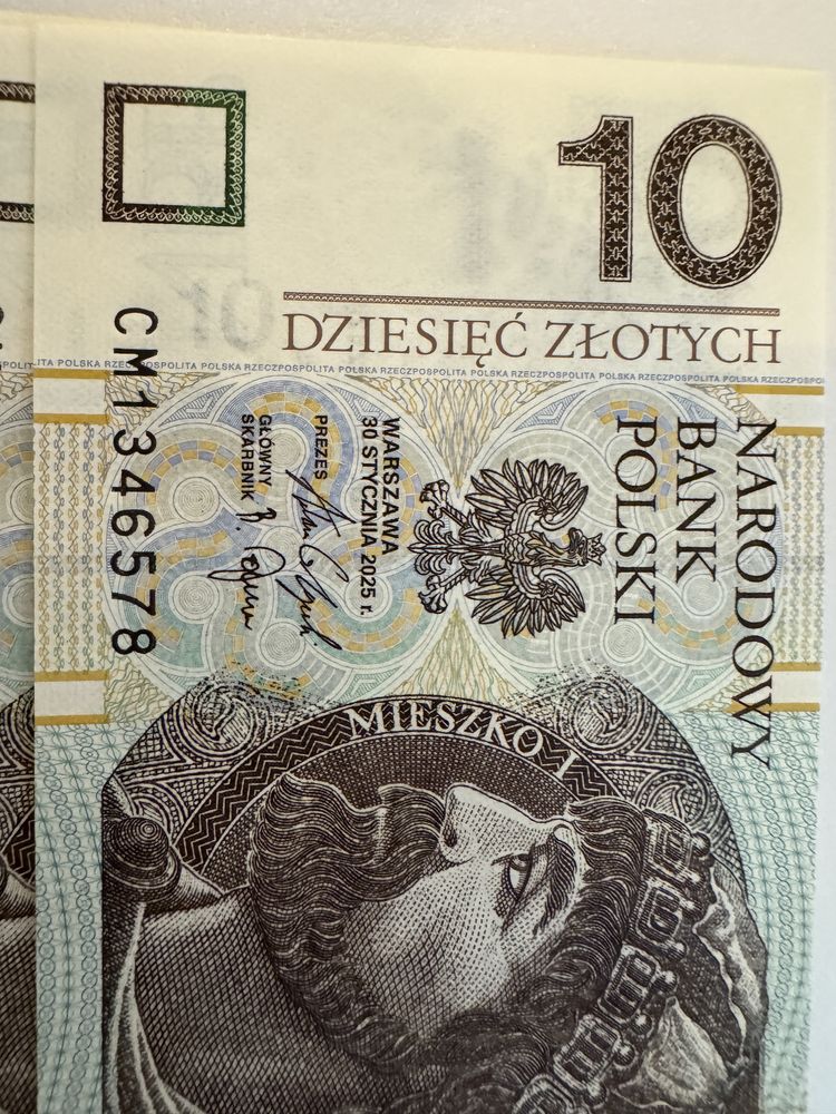 Banknot bankoty 10 zł nowe stan unc