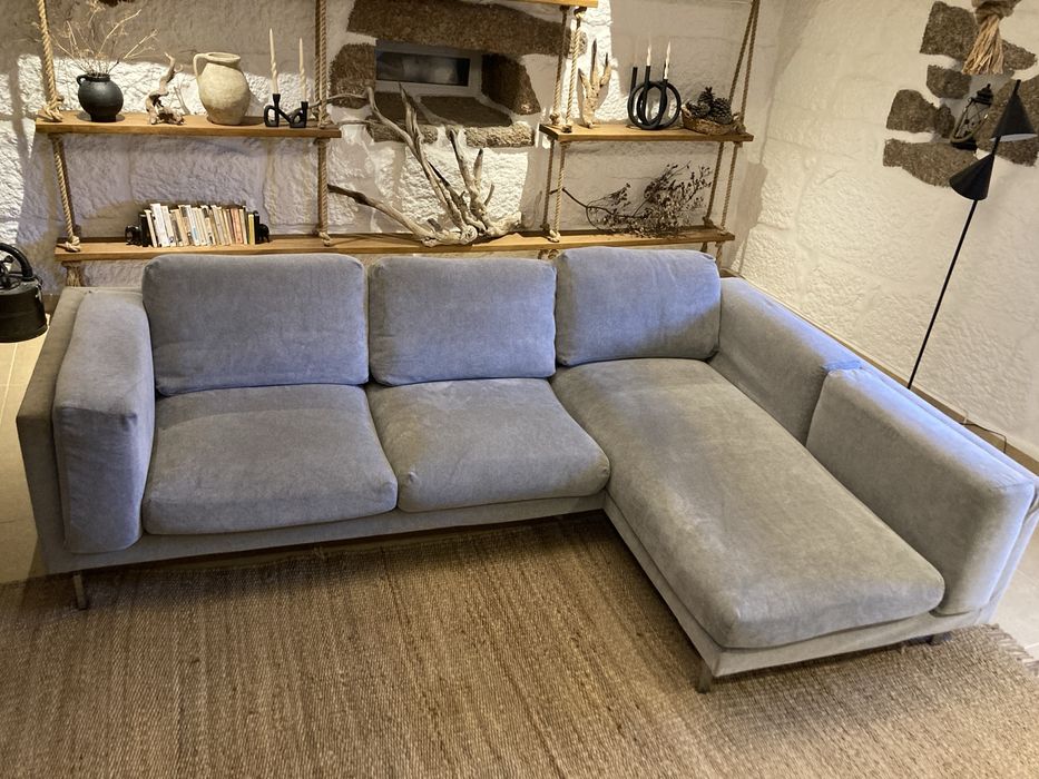 Ikea Nockeby sofá 3 lugares com chaise longue