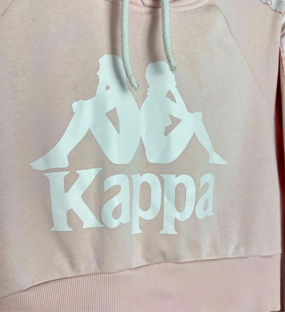 Худі kappa з лампасами рожева укорочена кофта світшот каппа толстовка