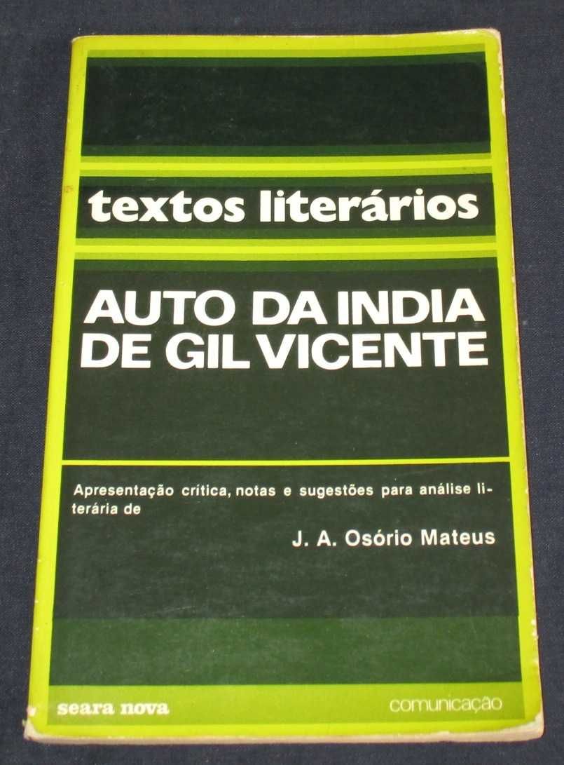 Livro Auto da Índia de Gil Vicente Osório Mateus